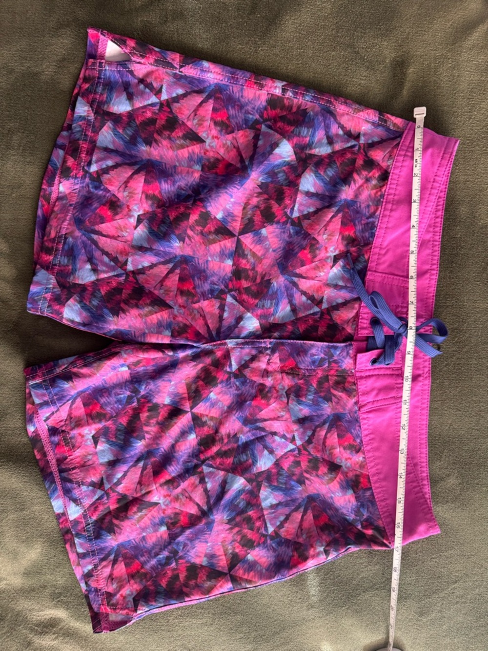 Prana Pink & Purple Geometric Active Shorts